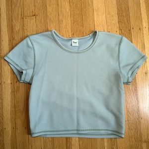 ARITZIA TNA sage green Thermal cropped t shirt
